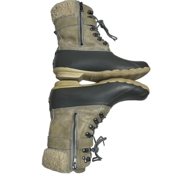 Sperry for J. Crew Shearwater Buckle Winter Boots Wool Lining Tan Women’s SZ 9M - Picture 4 of 11